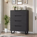 Commode de Chambre à Coucher 4 Tiroirs, Commode Haute de 105 cm, Meuble Tiroir Vertical Autonome avec Rangement, Coffre de Rangement en Bois pour Chambre à Coucher, Couloir, Entrée