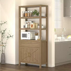 COZONY Bibliothèque moderne avec armoire de rangement, bibliothèque de ferme de 180 cm avec étagères réglables, bibliothèques pour chambre à coucher, salon, maison et bureau