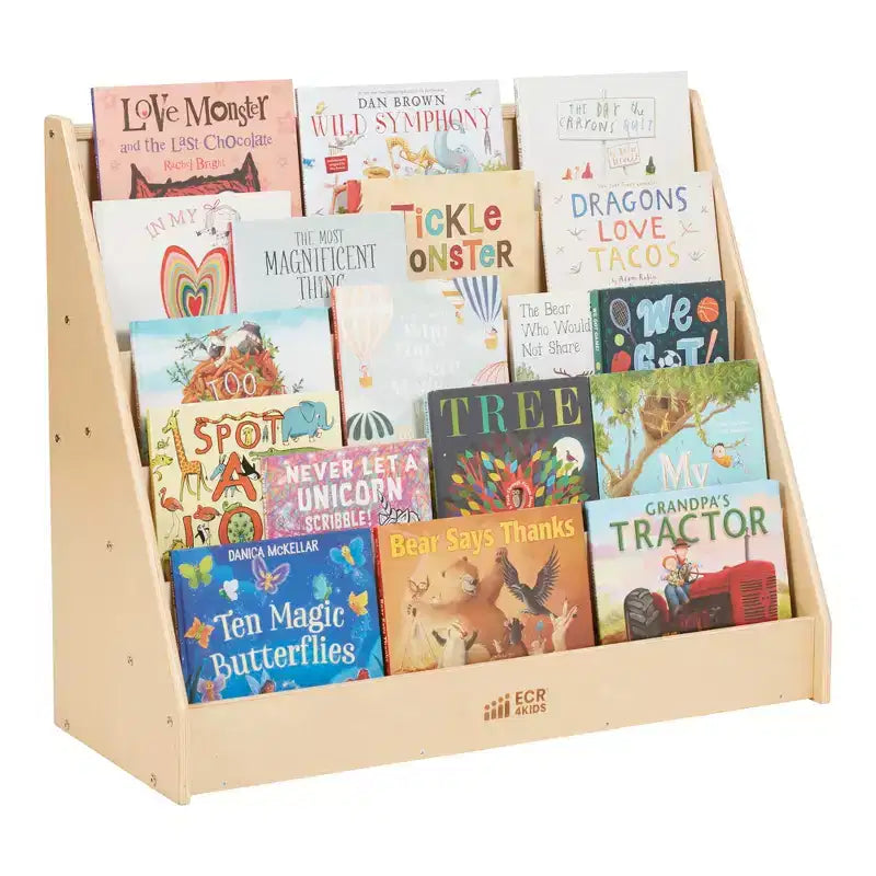 ECR4Kids Étagère à Livres et de Présentation en Bois, Simple Face, Montessori