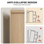 Commode à 6 tiroirs pour chambre à coucher, organiseur double moderne avec poignées encastrées, commode en bois pour salon