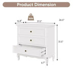 Commode Heynemo à 3 tiroirs pour chambre à coucher, grande commode avec glissières à roulement à billes, table de chevet/cabinet de rangement en bois moderne pour salon