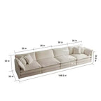 Canapé Confort MAYEERTY en U avec méridienne réversible, Grand Canapé Modulable en U avec Pouf pour Salon, Beige