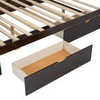 Lit plateforme en bois Whisen, format grand lit, avec lit gigogne et 2 tiroirs