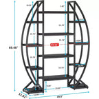 Lantine Étagère à plantes incurvée à 8 niveaux pour l'intérieur, étagère industrielle en métal de 175 cm de haut pour salon, balcon, terrasse, noire