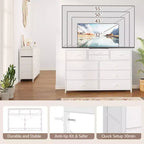 Commode à 10 tiroirs pour chambre, commode avec bacs en tissu, meuble TV pour téléviseurs jusqu'à 5 pouces, organisateur de rangement