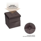 Pouff pliant en similicuir Lavish Home, Marron
