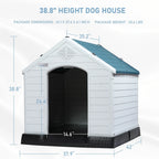 Niche pour chien en plastique BOSSIN, pour chiens de petite à grande taille, abri isolé intérieur/extérieur avec plancher surélevé