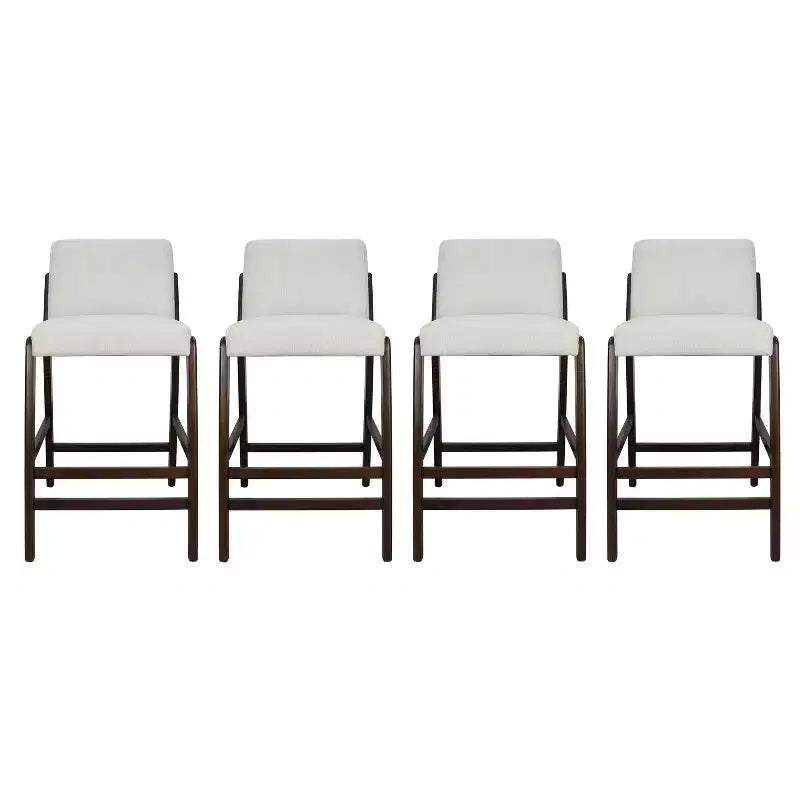 Christopher Knight Home Yvette Tabourets de bar rembourrés en bois d'hévéa de style Mid-Century (Lot de 4)