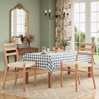 TUYOHW Lot de 2 Chaises de Salle à Manger Style Ferme Moderne du Milieu du Siècle, Chaises de Salle à Manger avec Assise en Corde Tressée et Cadre en Métal Robuste