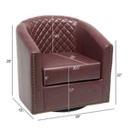 Fauteuil à barillet pivotant en cuir PU touffeté KINWELL 29