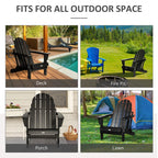 Chaise Outsunny Adirondack Pliante, Chaises de Plage Longues en Plastique HDPE Tout Temps pour Patio, Terrasse et Mobilier de Jardin