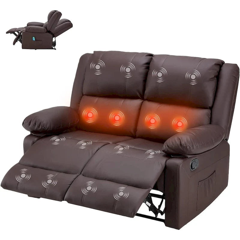 Causeuse inclinable 2 places AECOJOY avec fonction de chaleur et de massage