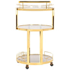 SAFAVIEH Sueann Chariot de bar rond à 3 niveaux-Or / Thé - 22.1 x 19.7 x 34.3 - 22Lx20Px34H