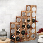 Présentoir à Vin Empilable en Bois Naturel pour Comptoir