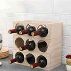 Présentoir à Vin Empilable en Bois Naturel pour Comptoir