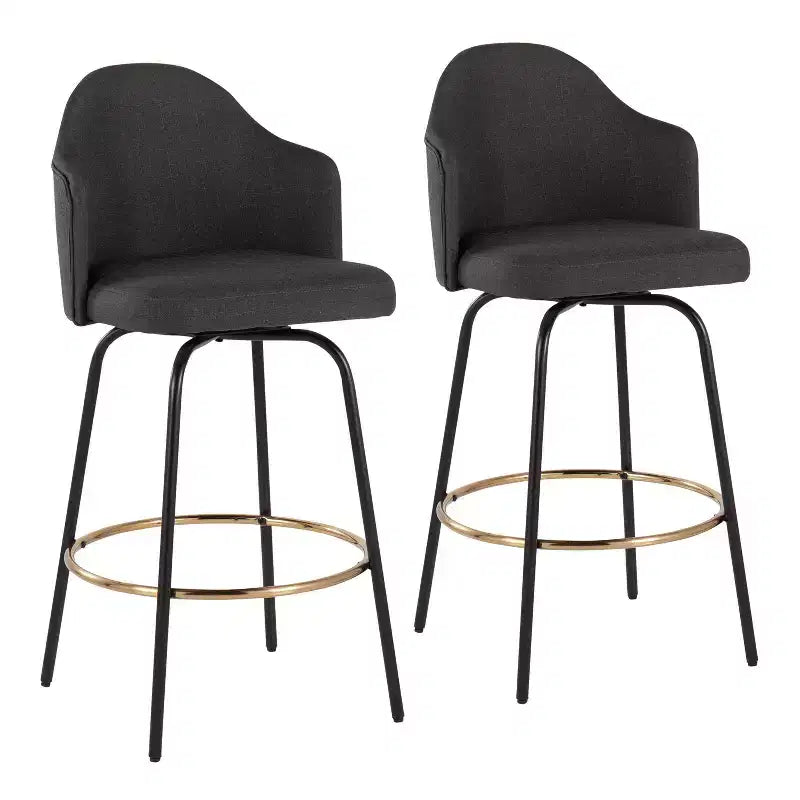 Lot de 2 tabourets de bar à hauteur de comptoir Ahoy en polyester/métal – LumiSource
