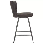 Tabouret de comptoir pivotant Ashby 26H de style moderne du milieu du siècle, avec capitonnage en cuir (ensemble de 2) - FOX1702 - Safavieh Couture