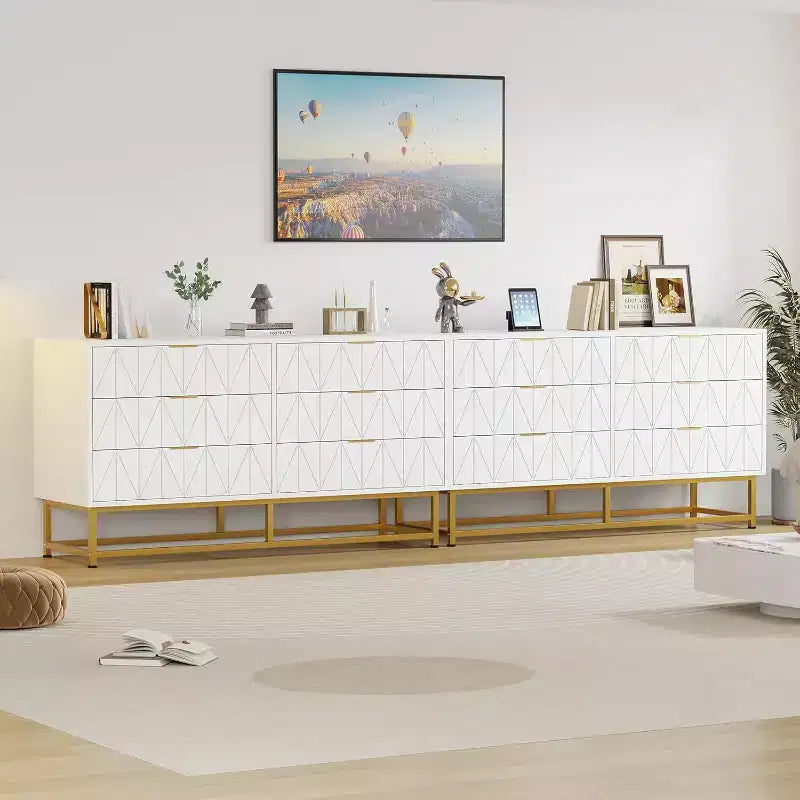 Commode 6 tiroirs Coolmee, tiroirs de commode modernes, organisateur de tiroirs avec pieds en métal, armoire de rangement pour chambre, salon, couloir, placard