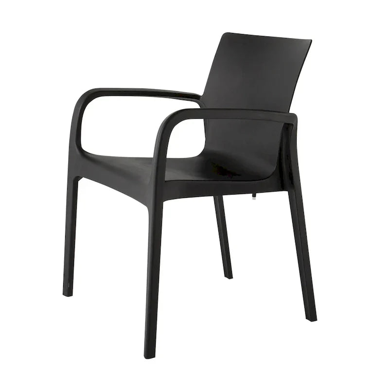 Fauteuil de salle à manger empilable toutes saisons Alissa en résine, lot de 2