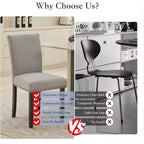 Lot de 2 chaises de salle à manger, chaises rembourrées pour salle à manger, chaises de cuisine en tissu avec pieds en bois cloutés et coussin rembourré, pour salon