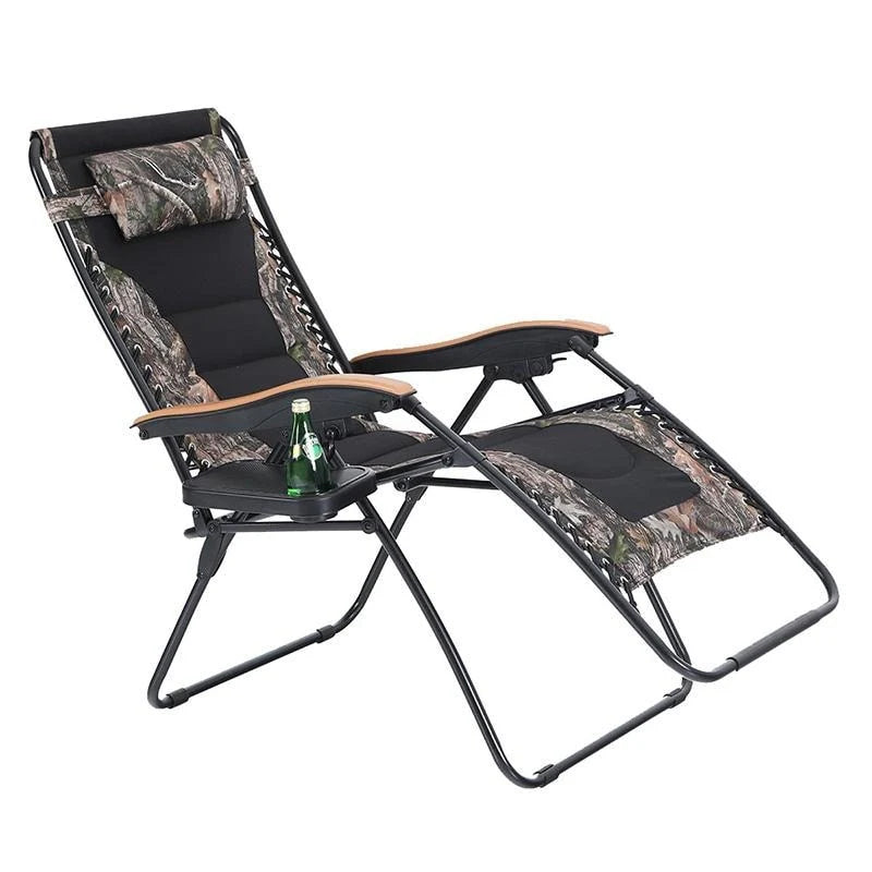 Fauteuil de relaxation zéro gravité XL surdimensionné rembourré avec accoudoirs plus larges et porte-gobelet réglable - N/A