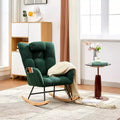 Fauteuil à bascule Teddy avec oreiller et dossier haut, fauteuil d'appoint rembourré en tissu pour chambre d'enfant, salon, chambre à coucher