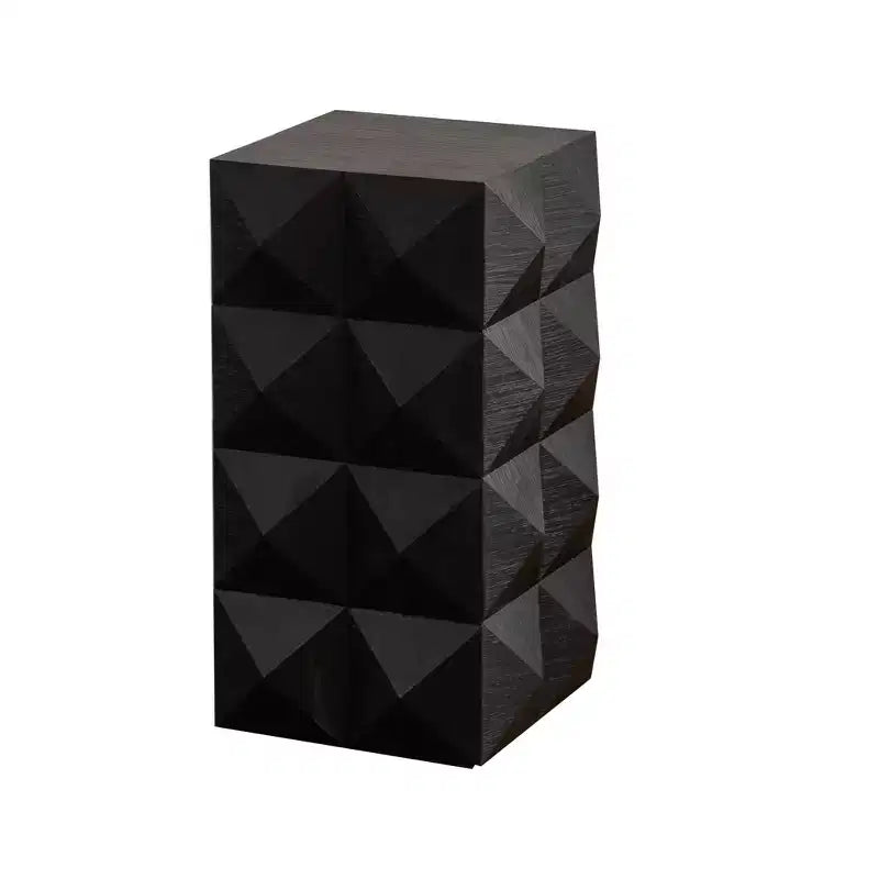 Table d'appoint de 12 W Table de chevet Table basse Table de chevet avec motif en relief tridimensionnel, Naturel/Noir/Marron-ModernLuxe