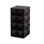 Table d'appoint de 12 W Table de chevet Table basse Table de chevet avec motif en relief tridimensionnel, Naturel/Noir/Marron-ModernLuxe