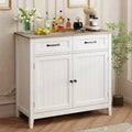Buffet de cuisine avec 2 tiroirs, meuble de rangement, console de café, meuble d'entrée en bois avec placard à double porte