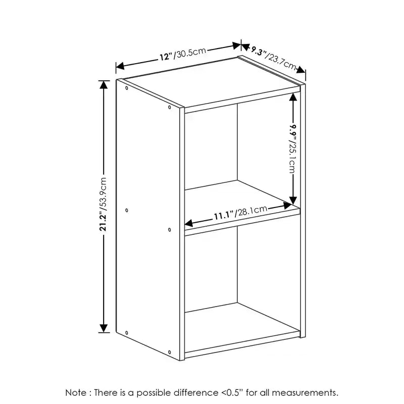 Furinno Étagère Ouverte Décorative à 2 Niveaux Table de Chevet Table d'appoint Canapé Côté Rangement Vitrine Rose/Blanc