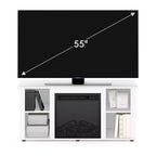 Meuble TV de cheminée Furinno, console TV avec étagère de rangement ouverte pour TV jusqu'à 55 pouces, blanc