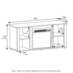 Meuble TV de cheminée Furinno, console TV avec étagère de rangement ouverte pour TV jusqu'à 55 pouces, blanc