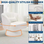 Fauteuil d'appoint pivotant moderne avec dossier rayé et coussin moelleux - Chaise longue ronde rembourrée