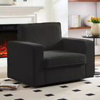 Mjkone Fauteuil pivotant moderne 360°, Fauteuil carré rembourré, Canapé simple confortable en chenille