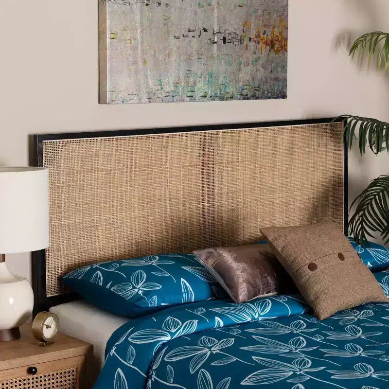 Tête de lit bali & pari en bois de bayur et rotin naturel Reine Aurélia