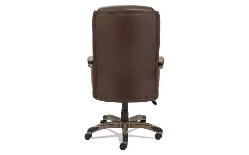 Fauteuil de direction Alera Alera Veon Series, dossier haut en cuir reconstitué, supporte jusqu'à 125 kg, assise/dossier marron, piètement bronze
