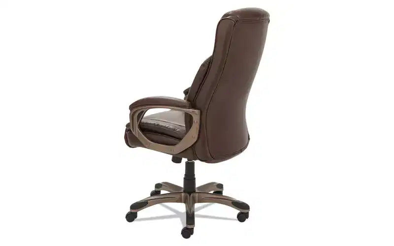 Fauteuil de direction Alera Alera Veon Series, dossier haut en cuir reconstitué, supporte jusqu'à 125 kg, assise/dossier marron, piètement bronze