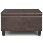Table basse carrée avec rangement et pouf WyndenHall Elliot