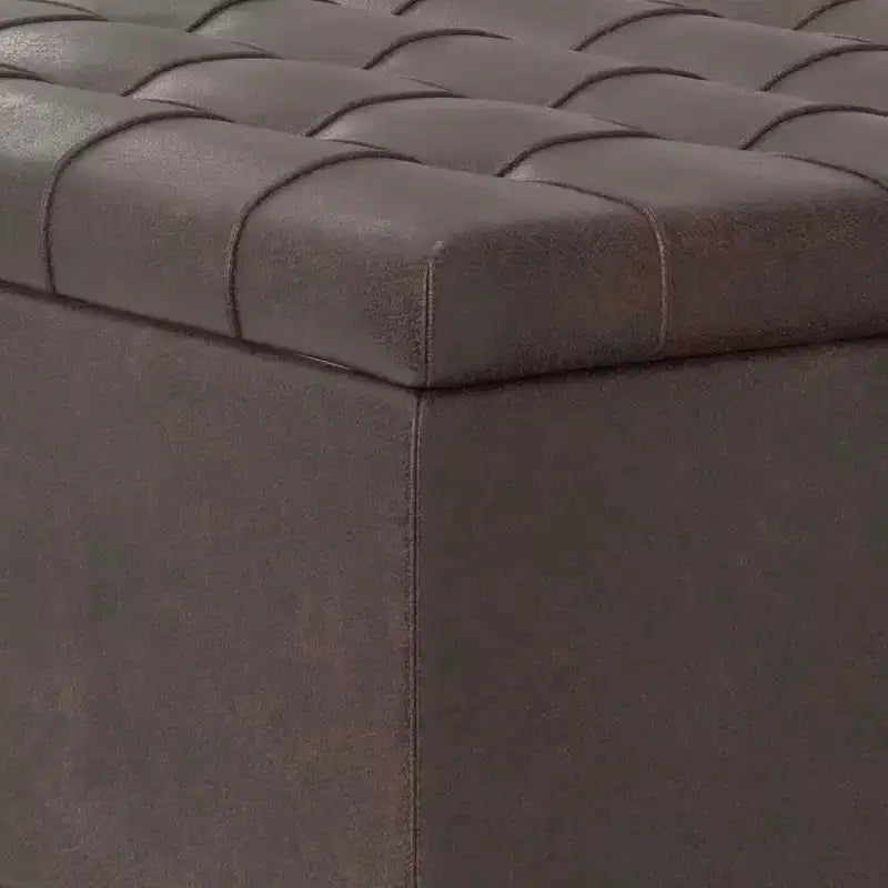 Table basse carrée avec rangement et pouf WyndenHall Elliot