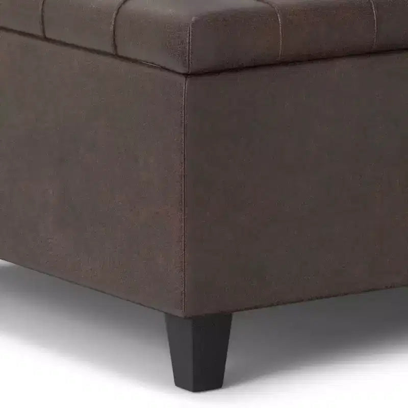 Table basse carrée avec rangement et pouf WyndenHall Elliot