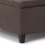 Table basse carrée avec rangement et pouf WyndenHall Elliot