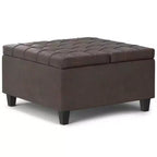 Table basse carrée avec rangement et pouf WyndenHall Elliot