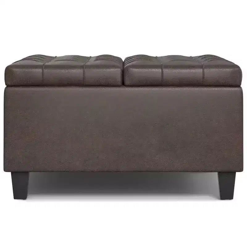 Table basse carrée avec rangement et pouf WyndenHall Elliot