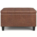 Table basse carrée avec rangement et pouf WyndenHall Elliot