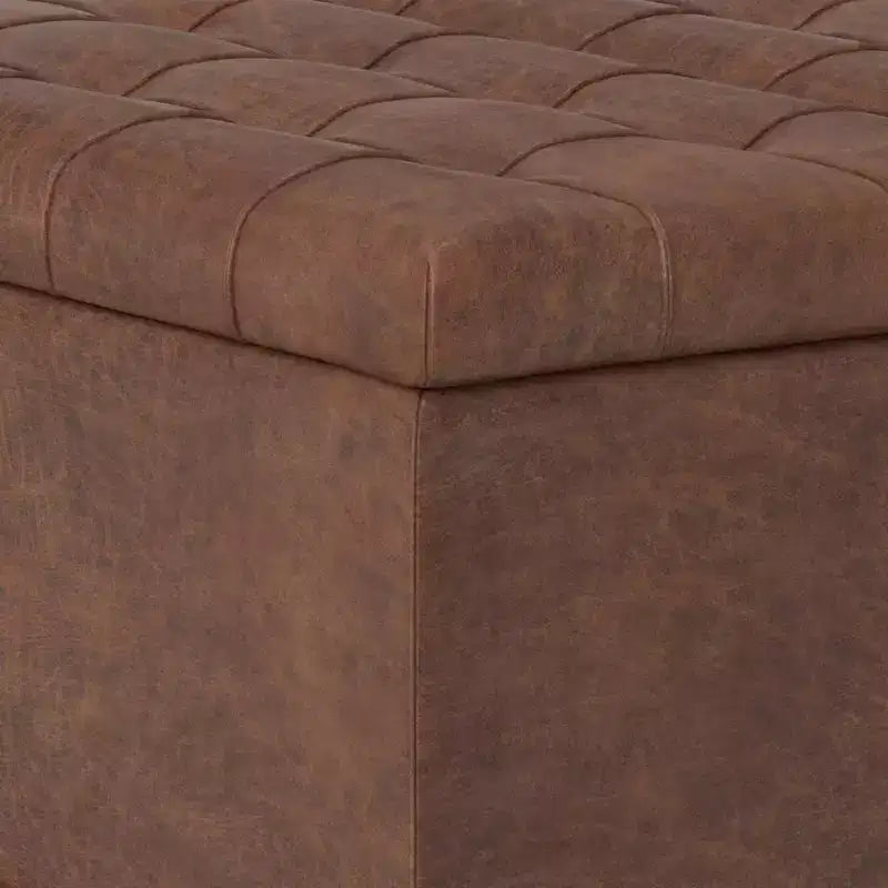 Table basse carrée avec rangement et pouf WyndenHall Elliot