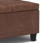 Table basse carrée avec rangement et pouf WyndenHall Elliot