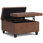 Table basse carrée avec rangement et pouf WyndenHall Elliot