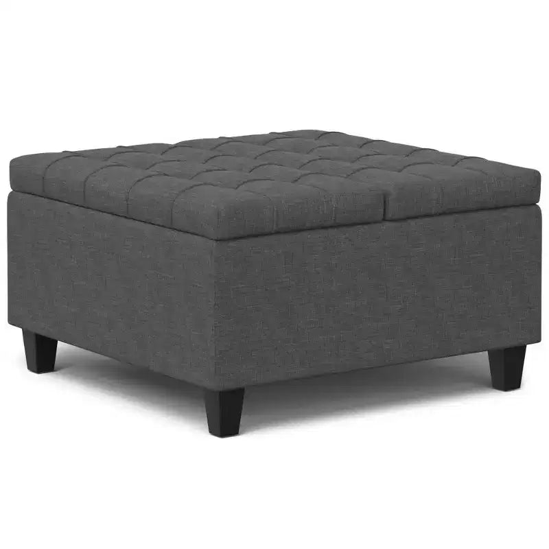 Table basse carrée avec rangement et pouf WyndenHall Elliot