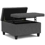 Table basse carrée avec rangement et pouf WyndenHall Elliot