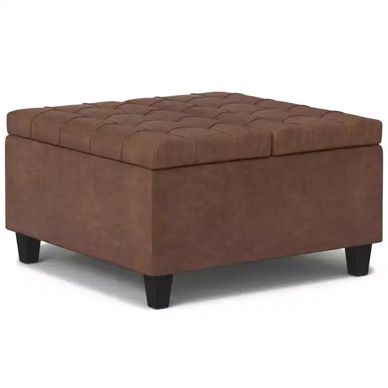 Table basse carrée avec rangement et pouf WyndenHall Elliot